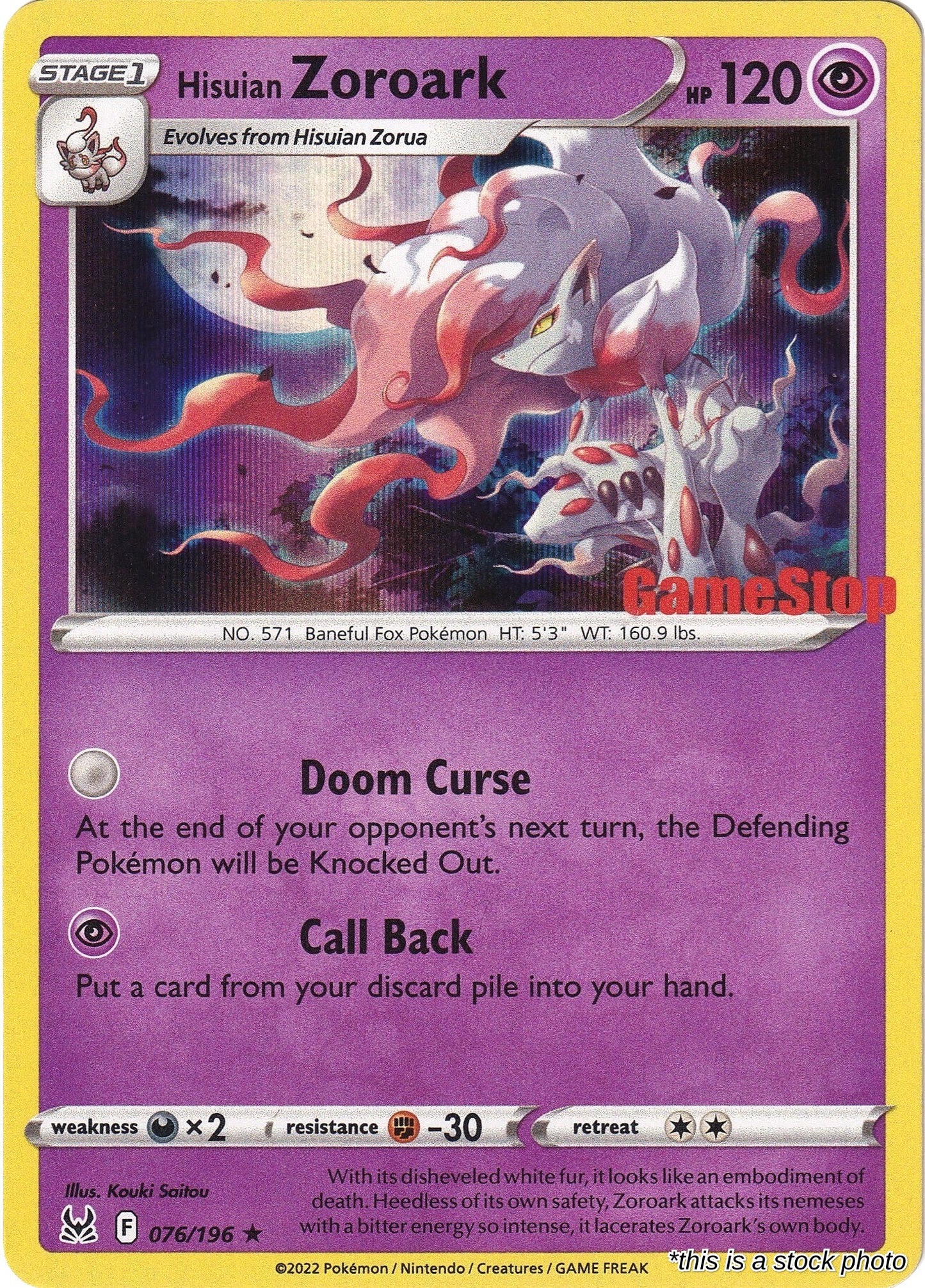 Hisuian Zoroark - 076/196 (Gamestop Exclusive)