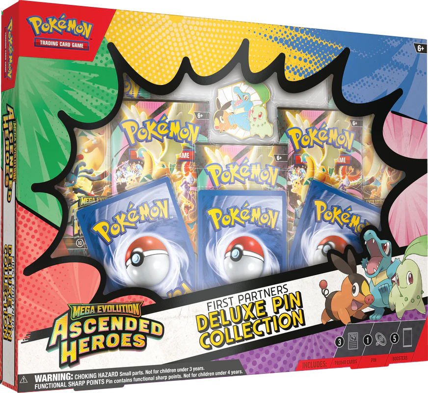 Pokémon Mega Evolution: Ascended Heroes First Partners Deluxe Pin Collection