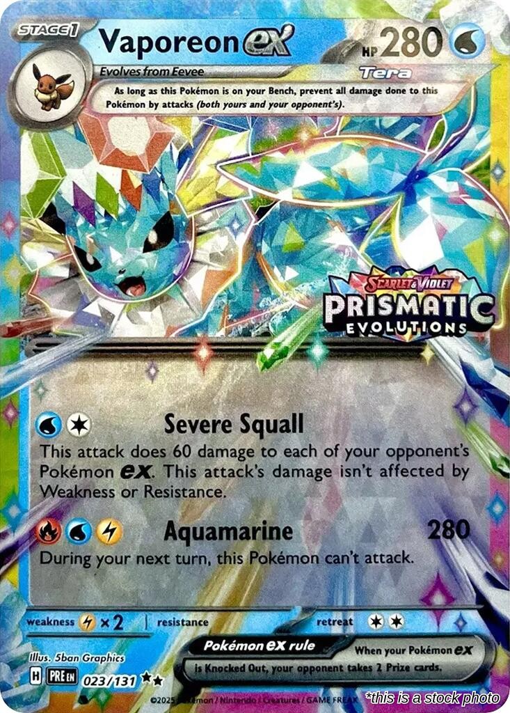 Vaporeon ex - 023/131 (Prismatic Evolutions Stamp)
