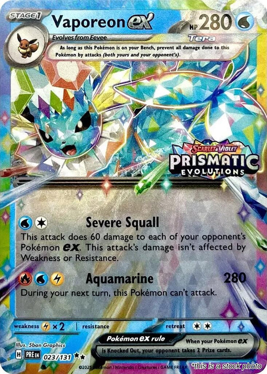 Vaporeon ex - 023/131 (Prismatic Evolutions Stamp)